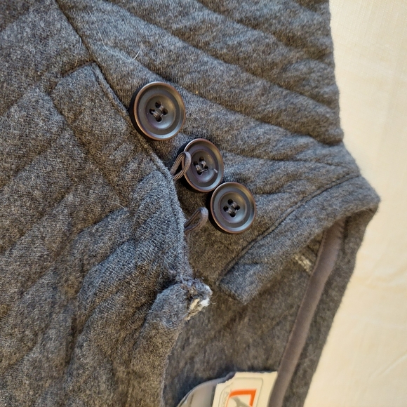 Avalanche Grey Quilted Button Cuff Crewneck Sweatshirt Outdoor Minimalist Size S - Picture 5 of 16